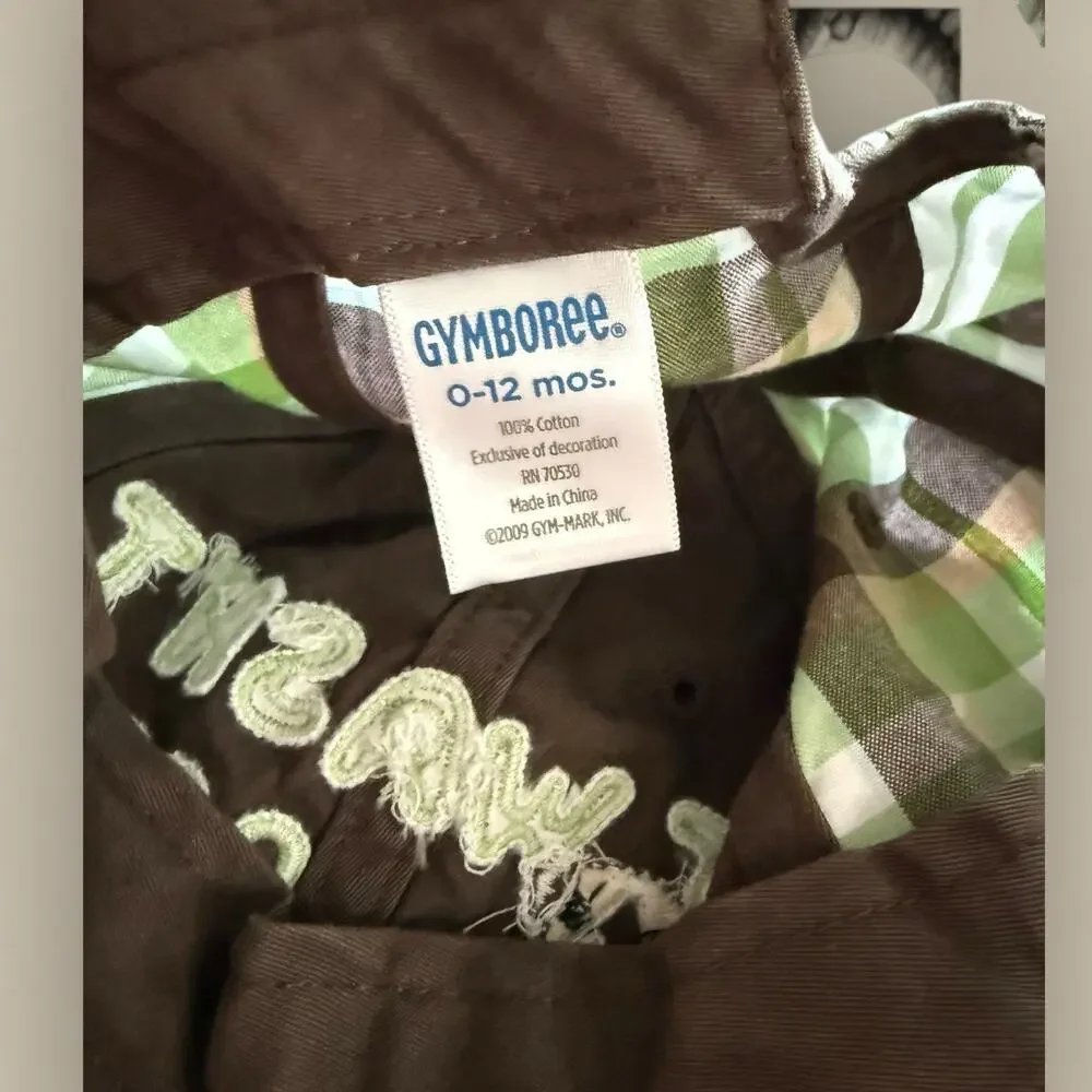 Vtg Gymboree 6-12 Mos Green Overalls Arctic Rescue Baggy Y2K Lot Shorts Dog Hat